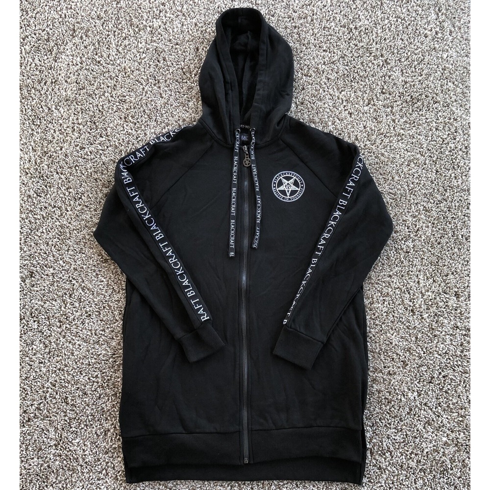 Blackcraft Cult Zip Up Hoodie Adult Sz S Black Goth Emo Witching Hour Sweatshirt